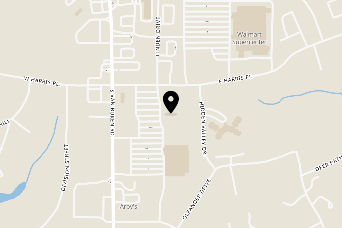 Map showing the location of Chopstix Eden on 824 S Van Buren Rd in Eden